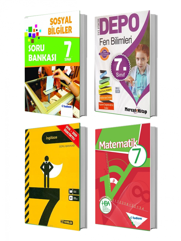 7.Sınıf Fen Bilimleri + İngilizce + Matematik + Sosyal - 4 Kitap Set