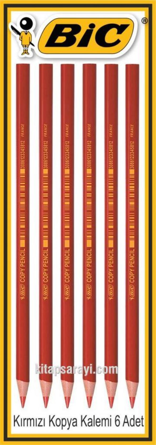 Bic Evolution Kırmızı Kopya Kalemi 6 Adet