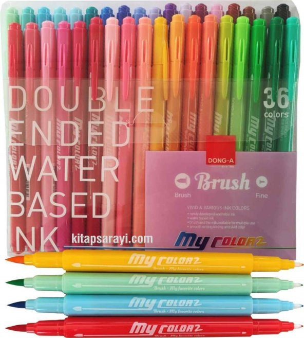 Dong-a My Color Çift Taraflı Fırça Uçlu Keçeli Kalem 36 Renk