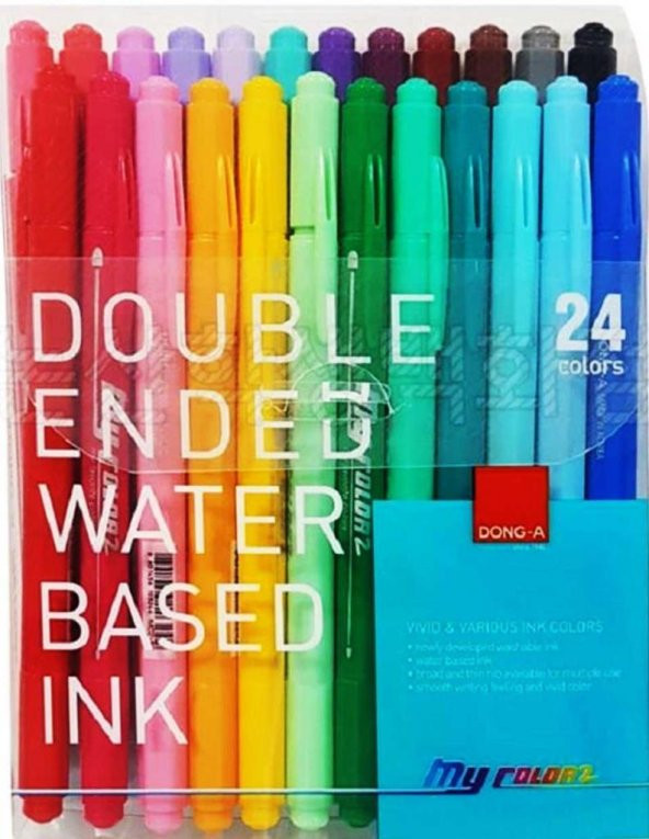 Dong-a My Color Çift Taraflı Keçeli Kalem 24 Renk
