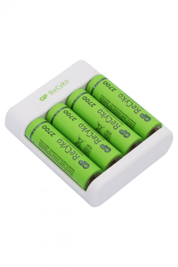 GP Recyko E411 USB AA-AAA Şarj Cihazı '' GP Recyko 2700 mAh AA Kalem Pil 4lü - 3