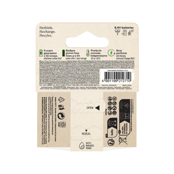 GP Batteries ReCyko 200 9V Boy Ni-MH Şarjlı Pil 8.4 Volt Tekli Kart - 2