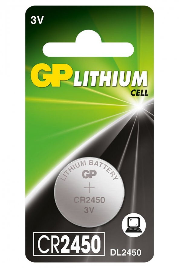 GP Batteries CR2450 2450 Boy Lityum Düğme Pil 3 Volt Tekli Kart