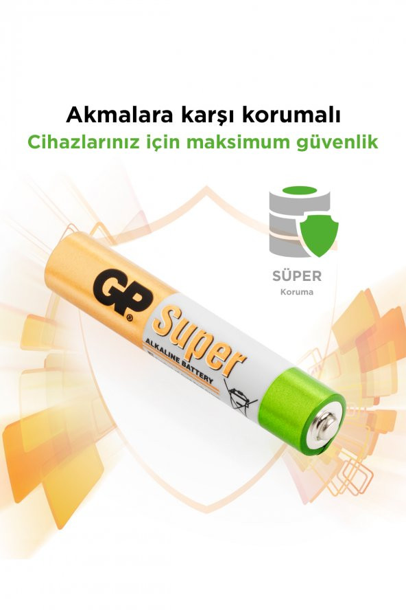 GP Batteries GP25A Süper Alkalin LR8D425/E96/AAAA Boy İncenin İncesi Pil 1.5 Volt 2Li Kart - 3