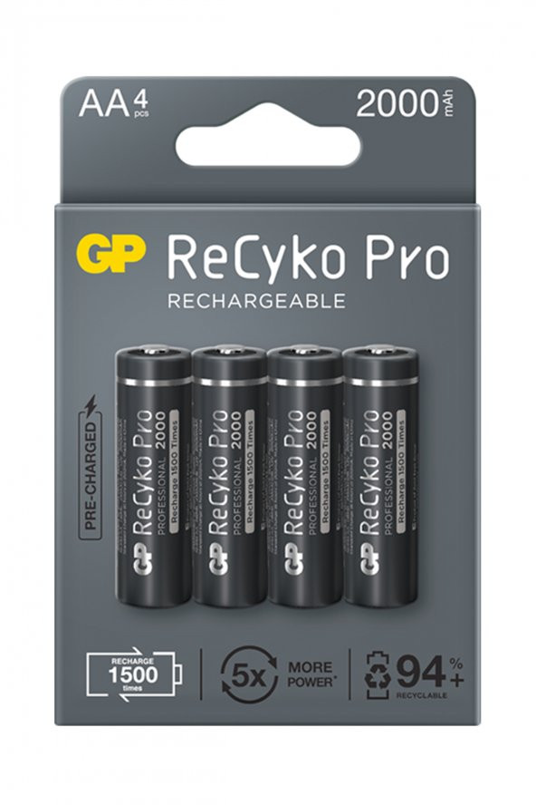 GP E211 USB AA-AAA Şarj Cihazı  GP ReCyko Pro 2000 mAh 4lü AA  GP ReCyko Pro 800 mAh 4lü AAA - 3