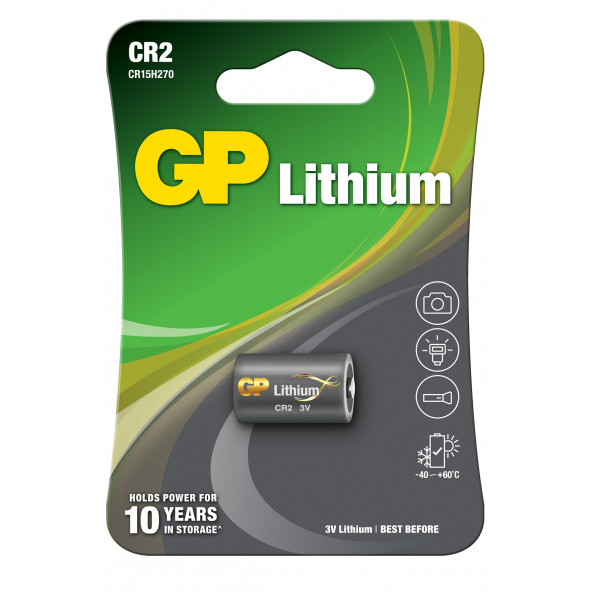 GP Batteries GPCR2 DlCR2/CR2 Boy Lityum Pil 3 Volt Tekli Kart