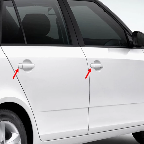 VW Polo 2005-2009 Ön Arka Uyumlu Dış Kapı Kolu Kapağı 3B4839879A - Resim 2