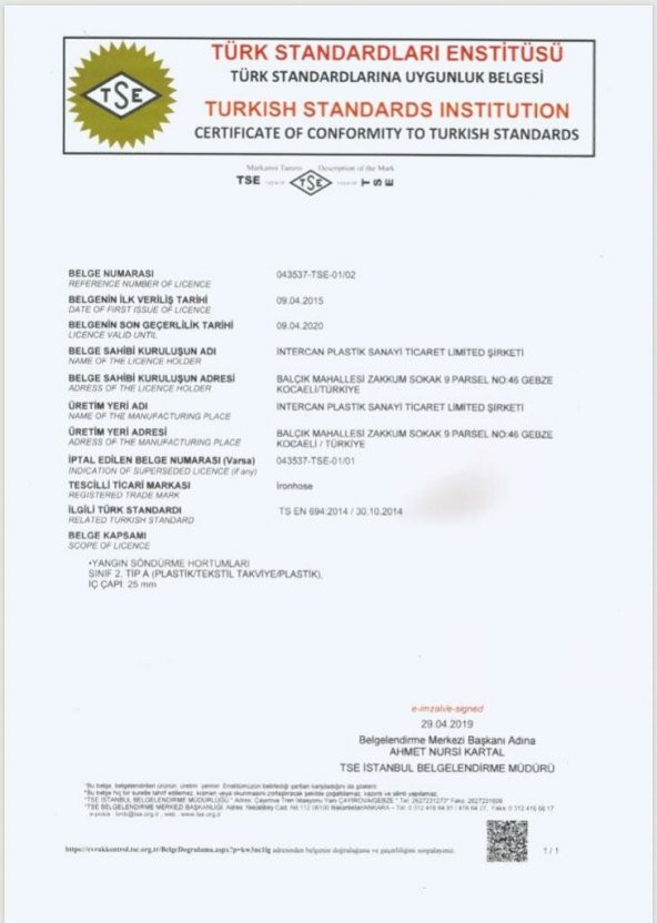 bahçe hortumu 1 inç Bahçe Hortumu İÇ ÇAPI 25 MM - 3