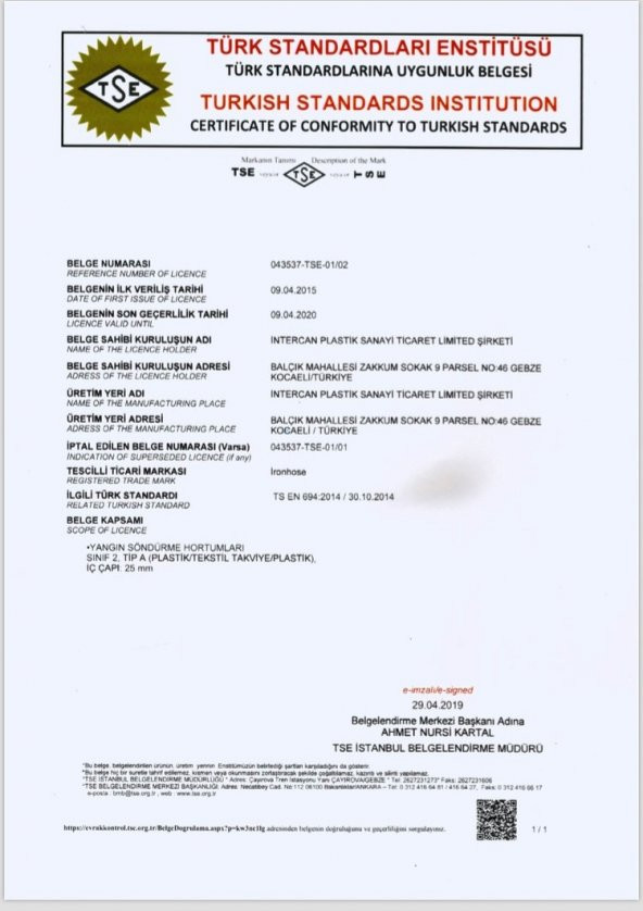 Su Motoru örgülü Bahçe Hortumu 1 ”inç su dinamosu iç çapı 25 mm - 6