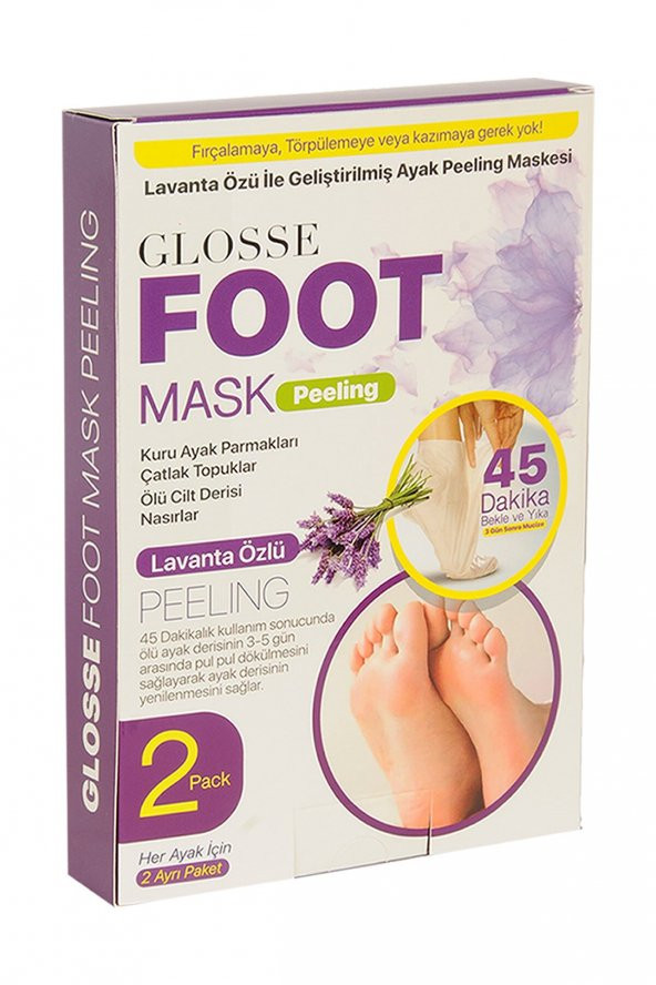 Glosse Foot Mask Lavantalı Ölü Ayak Derilerini Soyabilen Yenileyen Ayak Bakım /No White Hair Serumu - 3