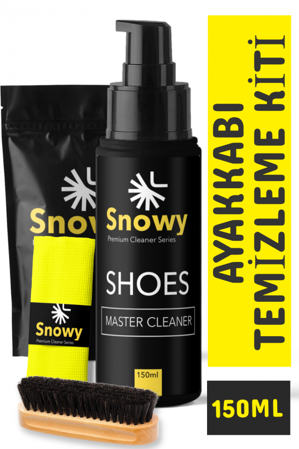 Snowy Shoes Master Cleaner Temizleme Spreyi &  Fırça & Finish Bezi  3Lü Set - 2