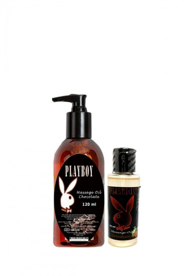 Playboy Aromaterapi  Çikolata Massage Oil 120 ml + Çilek  Aromalı Massage Vücut Masaj Yağı 50 ML