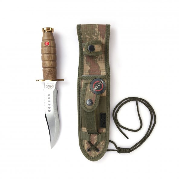 Ceviz Saplı Komando Bıçağı Asker Dağcı Avcı Büyük Bıçak