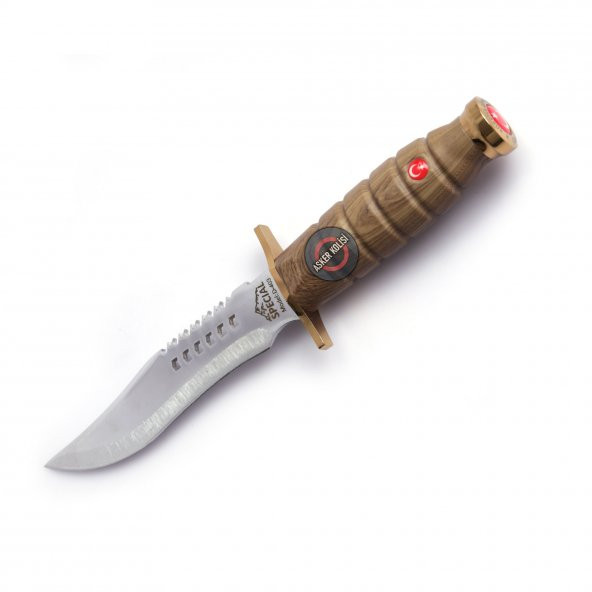 Ceviz Saplı Komando Bıçağı Asker Dağcı Avcı Büyük Bıçak - 3