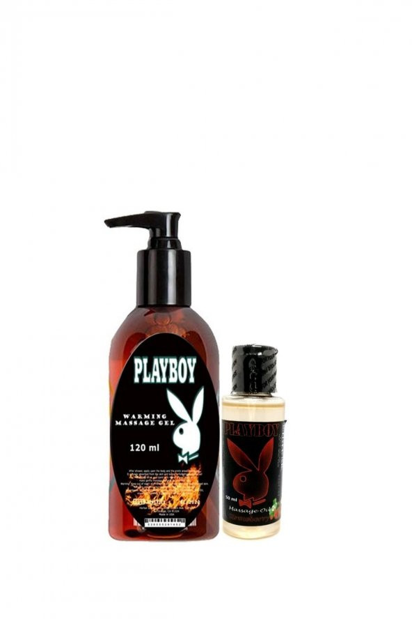Playboy Aromaterapi  Isıtıclı Massage Oil 120 ml + Çilek Aromalı Massage Vücut Masaj Yağı 50 ML