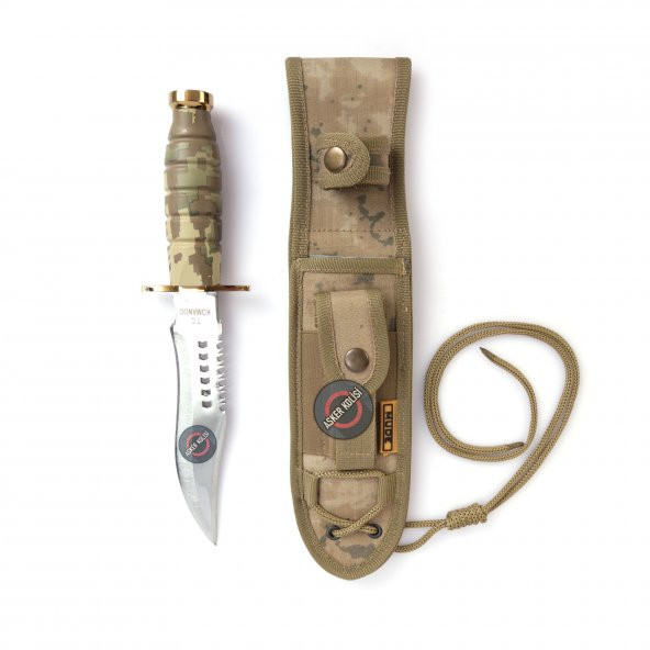 Jandarma Komando Bıçağı Asker Dağcı Avcı Büyük Boy Delikli Bıçak