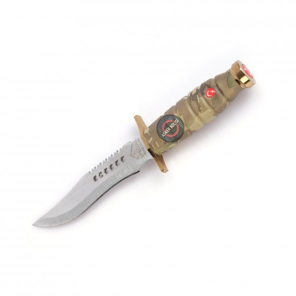 Jandarma Komando Bıçağı Asker Dağcı Avcı Büyük Boy Delikli Bıçak - 4