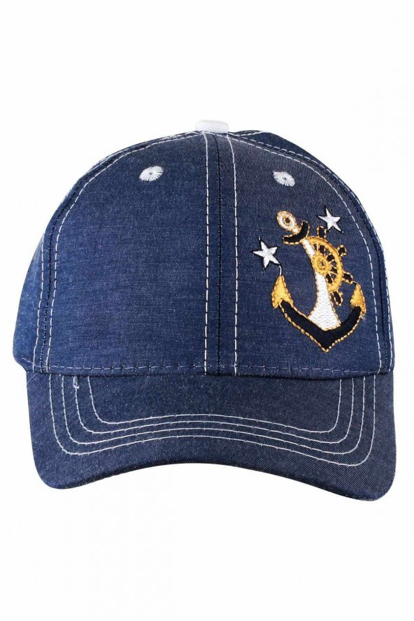 Erkek Çocuk Şapka Çapa Desenli Lacivert 3-7 Yaş - 2