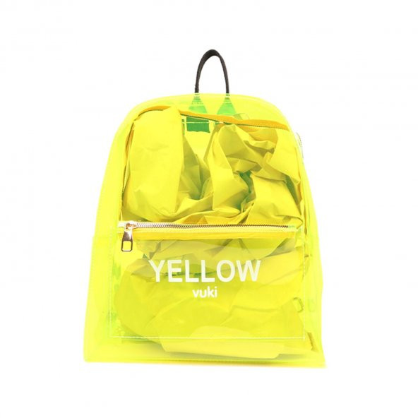 KH-ŞEFFAF SIRT ÇANTASI SARI YELLOW