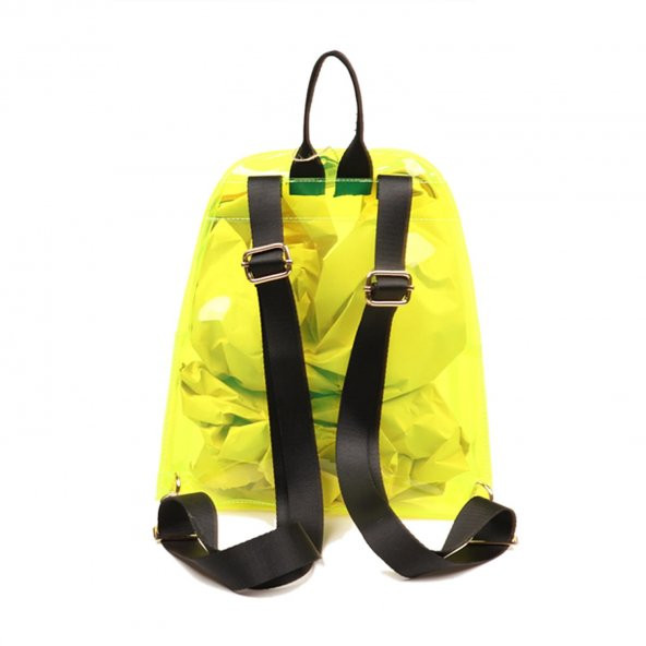 KH-ŞEFFAF SIRT ÇANTASI SARI YELLOW - 3
