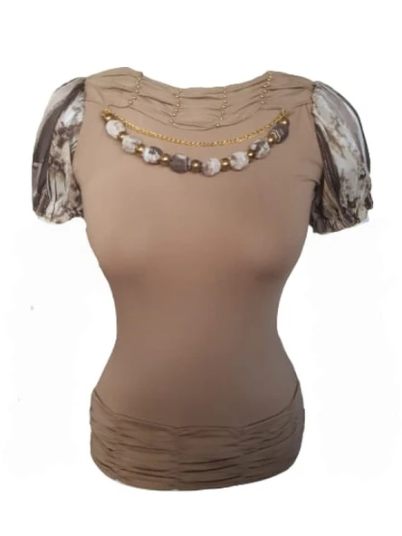 Pink Dream Fashion Kadın Penye Bluz P-02092 - 7