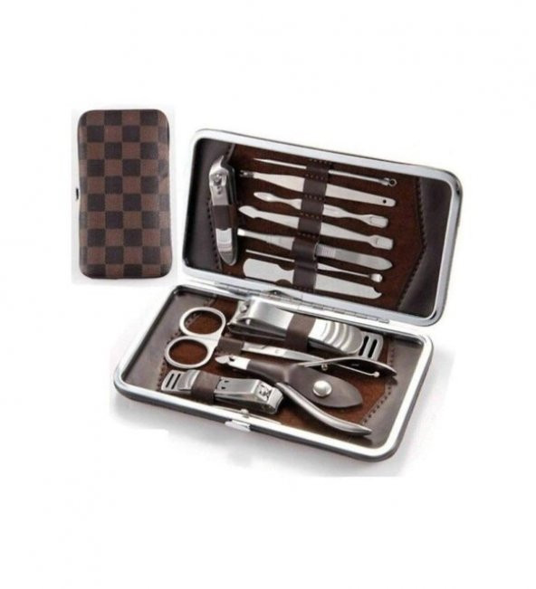 Profesyonel Çelik Manikür Pedikür Seti 12 Parça Tırnak Bakım Seti - 5