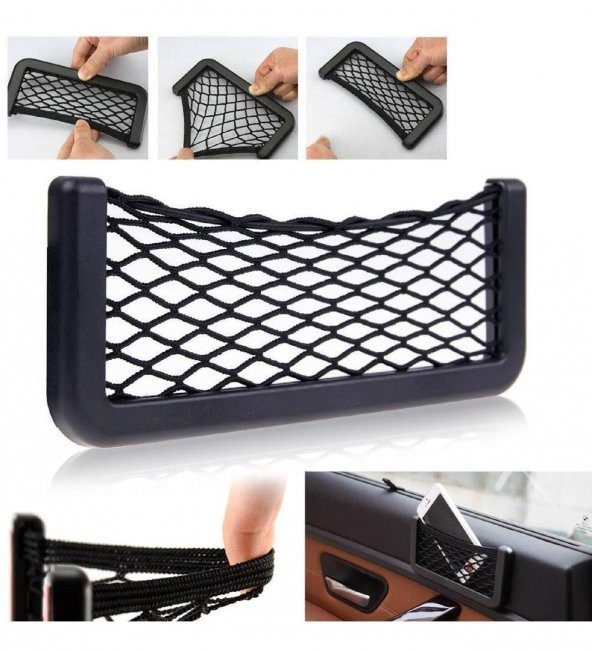 Araç Içi Telefon Tutucu File Telefon Cep Araç İçi Organizer Torpidoya Yapışan File - 3