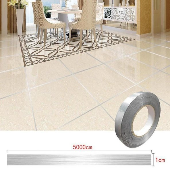 5 Mm- 50 Metre Tuvalet Mutfak Banyo Fayans Mermer Arası Şerit Bant Gümüş Banyo Mutfak Bant - 2