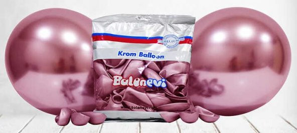 BALON KROM PARLAK 10 İNC PEMBE 50 ADET - Resim 4