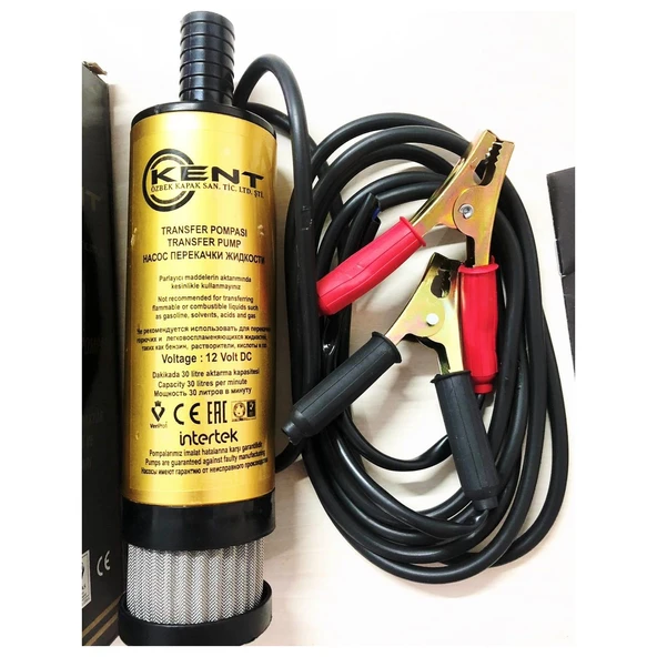 Kent Filtreli Büyük 12 Volt Mazot Pompası Sıvı Aktarım Transfer Pompası - 2