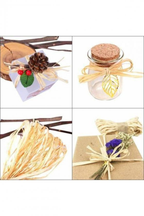 Doğal Rafya,Natural Ip Süsleme Malzemesi  Saman Ipi 75gr - 2
