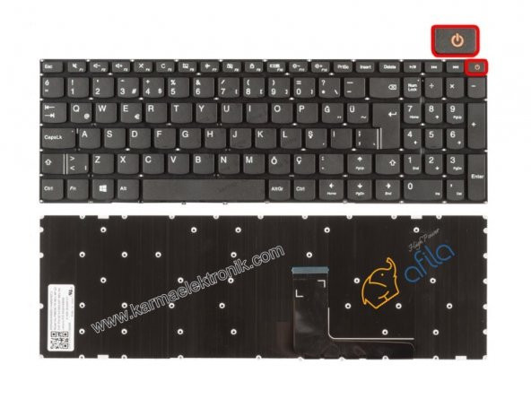 Lenovo ideapad 510-15, 510-15ISK Notebook Klavye (Siyah TR) Power - 2