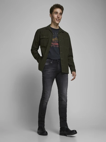 JACK JONES Glenn Model Siyah Dar Kesim Kot Pantolon 12162430