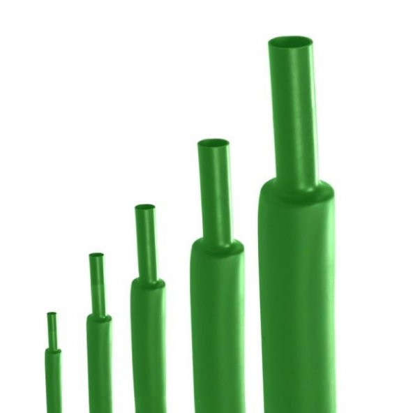 Isı ile 2/1 Daralan Yassı Makaron 3.5 mm - Yeşil - 100 Metre
