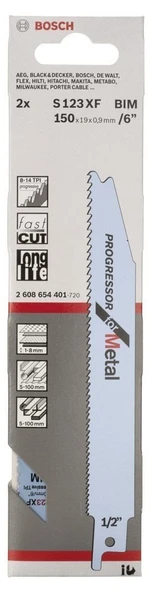 Bosch - Progressor Serisi Metal için Panter Testere Bıçağı S 123 XF - 2'li - 2