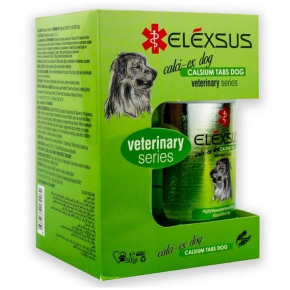 Elexsus Köpekler Için Vitamin D3 Kalsiyum Ve Fosfor Tableti 50Gr