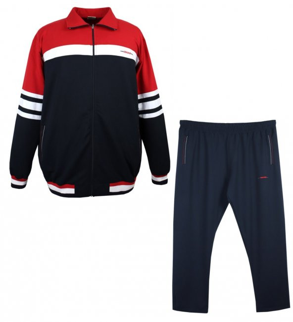 Erkek Büyük Beden Battal Boy Likralı Eşofman Takımı 7XL-10XL - 2