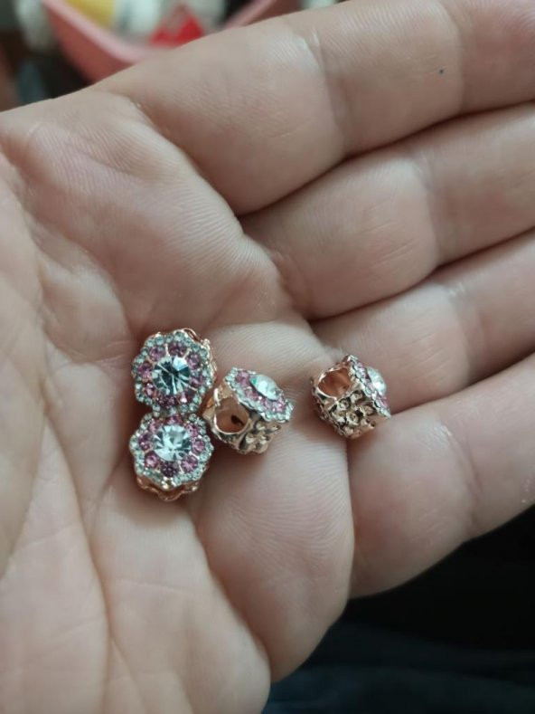 Bileklik ve Kolye İçin Taşlı Gümüş Kaplama Charm - 2