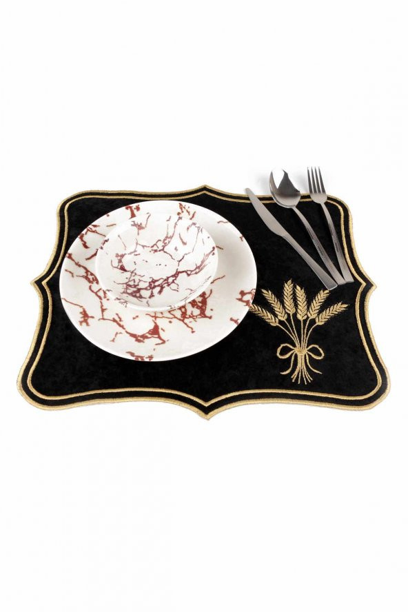 13 Parça Amerikan Servis Ve Runner Seti Siyah-Gold - 2