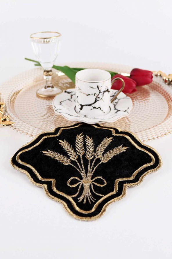 13 Parça Amerikan Servis Ve Runner Seti Siyah-Gold - 3