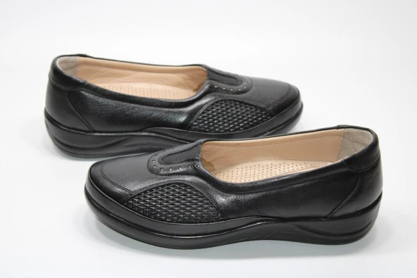 MARYJANE HAKİKİ DERİ KEMİK ÇIKINTISI DESTEKLİ KADIN SİYAH TAM ORTOPEDİK GÜNLÜK YÜRÜYÜŞ AYAKKABI - 2