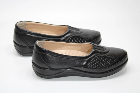 MARYJANE HAKİKİ DERİ KEMİK ÇIKINTISI DESTEKLİ KADIN SİYAH TAM ORTOPEDİK GÜNLÜK YÜRÜYÜŞ AYAKKABI - 5