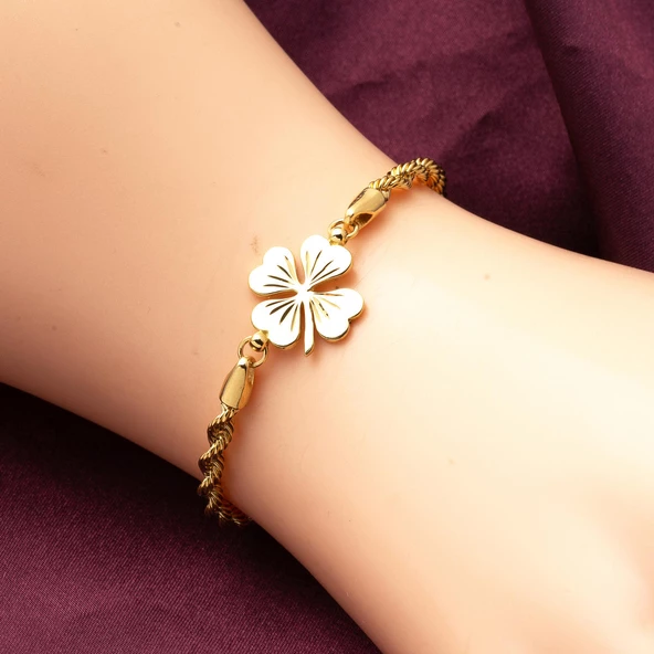 Yoncalı 14 Ayar Altın Bileklik - Resim 2