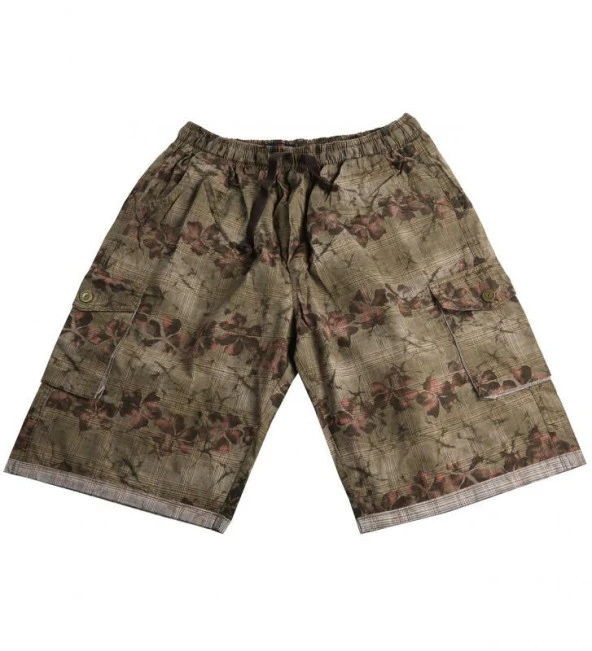 Büyük Beden Battal Boy Erkek Şort Desenli Kargo Cepli