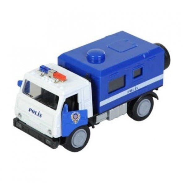 Birlik 1:36 Metal Çekbırak Işıklı Askeri&Polis Kamyonları FY5077P-12D - 2