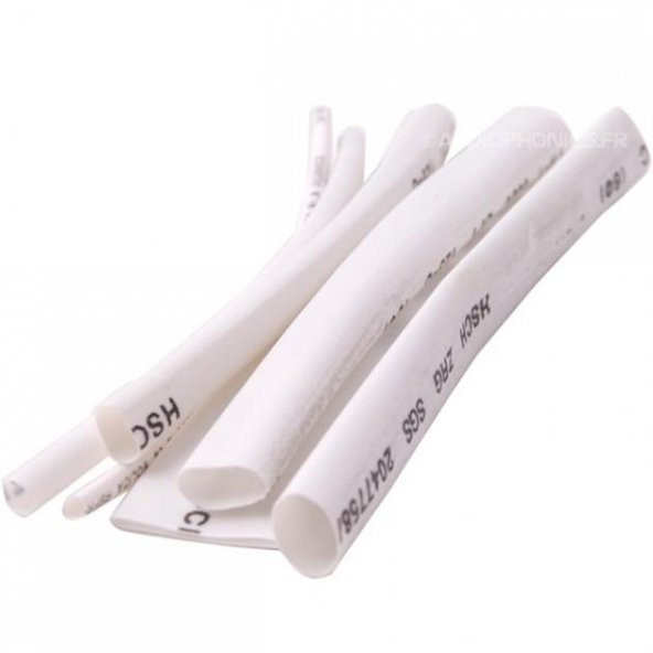 Isı ile 2/1 Daralan Yassı Makaron 6.4 mm - Beyaz - 100 Metre