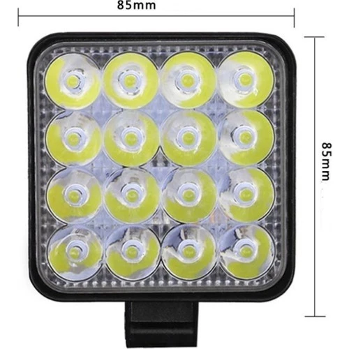 Ars Arsvision 16 LED Kare (1 Adet) Off Road Iş Makinası Çalışma Lambası Sis Farı - 4