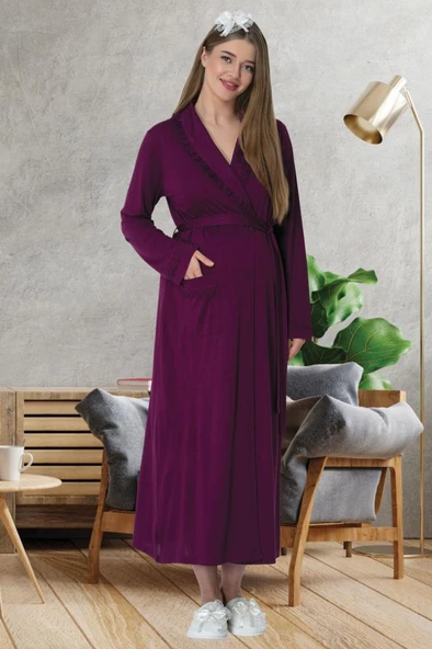 Mecit 5611 Mürdüm Sabahlıklı Lohusa Pijama Takımı - 2