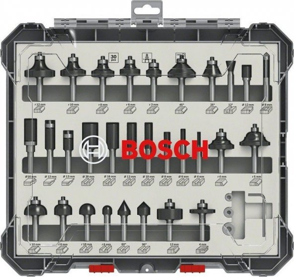 BOSCH 6 mm Saplı Profesyonel Ahşap Freze Bıçak Seti 30 Parça (2607017474) - 4