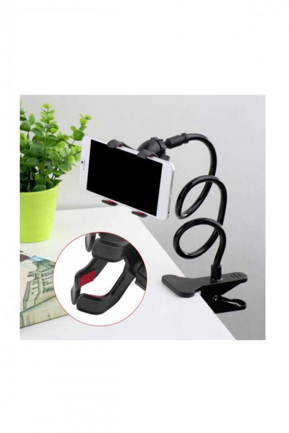 Masaüstü Akrobat Spiral Gövdeli Oynar Başlıklı Telefon Tutucu - 3